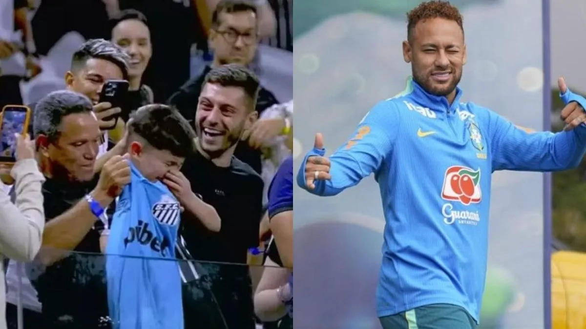‘Sou seu fã’: menino corintiano de SC, de 8 anos, ganha camisa de Neymar, é hostilizado pela própria torcida e sai escoltado do estádio