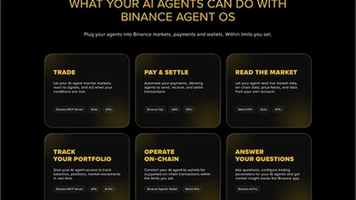 Binance Introduces Agent OS to Connect AI Applications to Financial Infrastructure