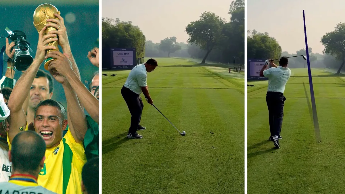 Ronaldo NAILS tee shot at DP World Tour event in India!