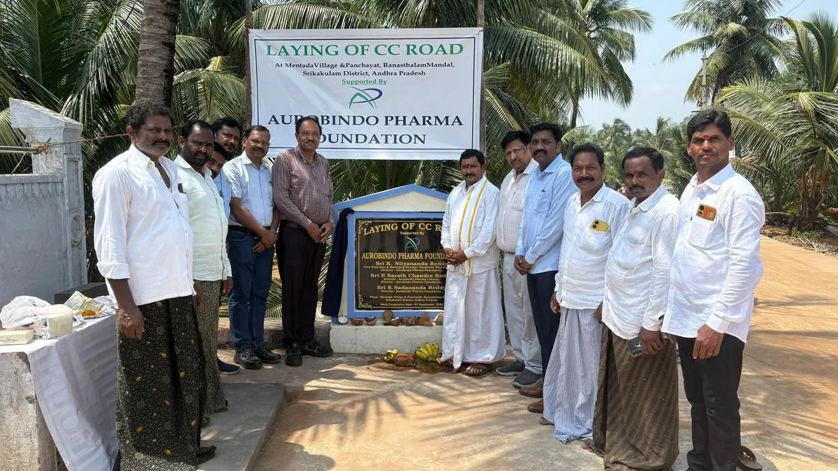 Aurobindo Pharma Foundation lays ₹60 lakh new CC road in Srikakulam