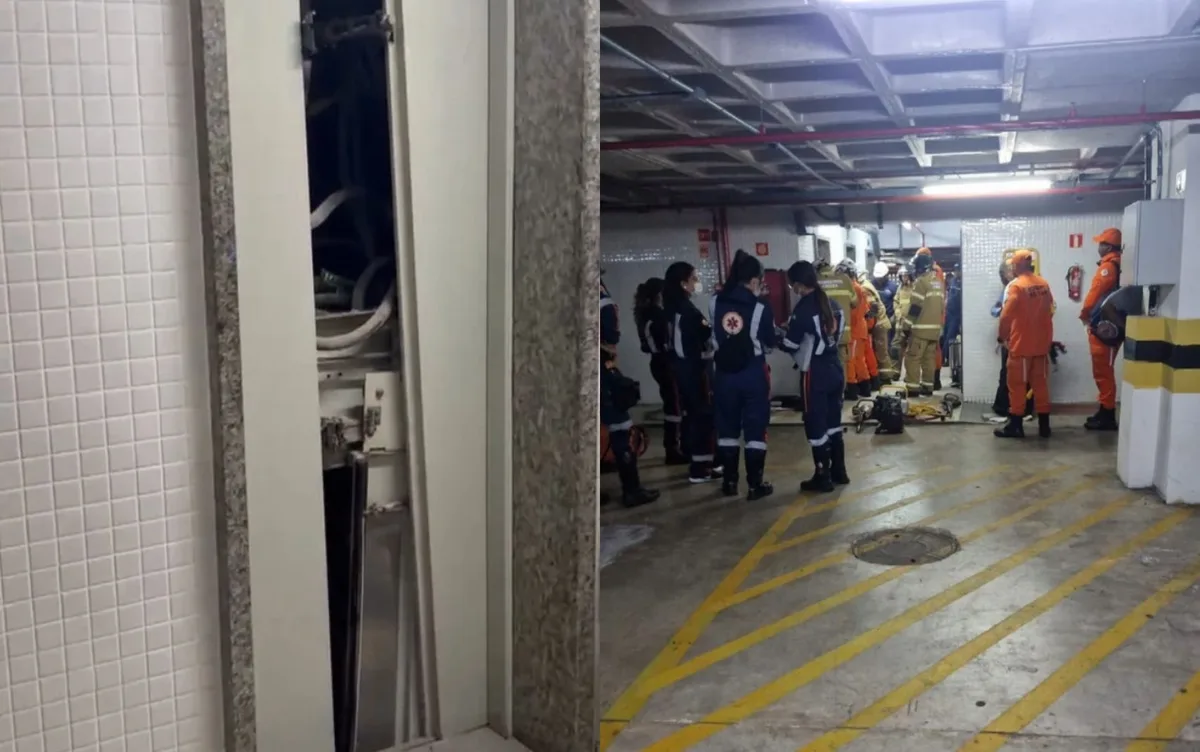 Elevador despenca cinco andares com mulher dentro em prédio de alto padrão em Salvador