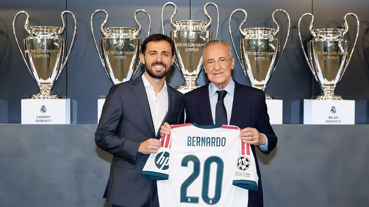Bernardo Silva é apresentado pelo Real Madrid e destaca sonho de infância