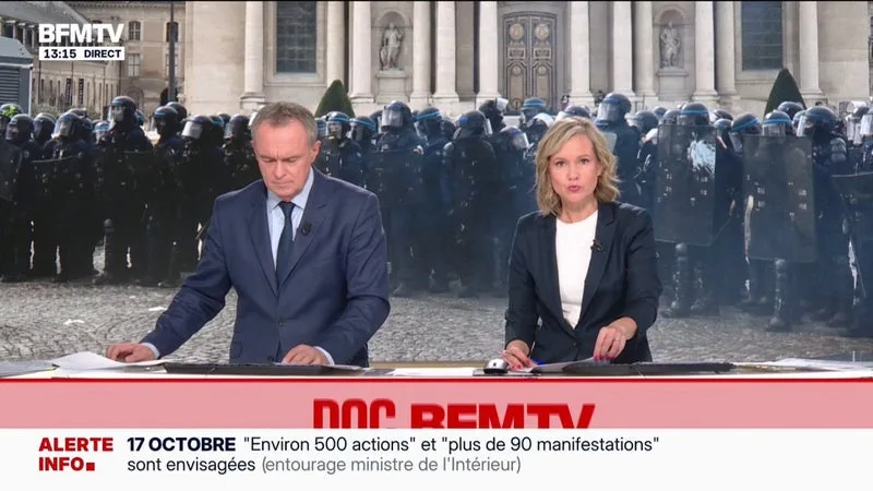 Document BFMTV - Un policier témoigne de son quotidien lors des mobilisations lycéennes et exprime des craintes pour le 17 octobre