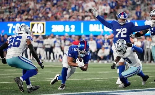 Cowboys vuelven a sufrir en defensa y pierden contra Giants en semana 1 de la NFL