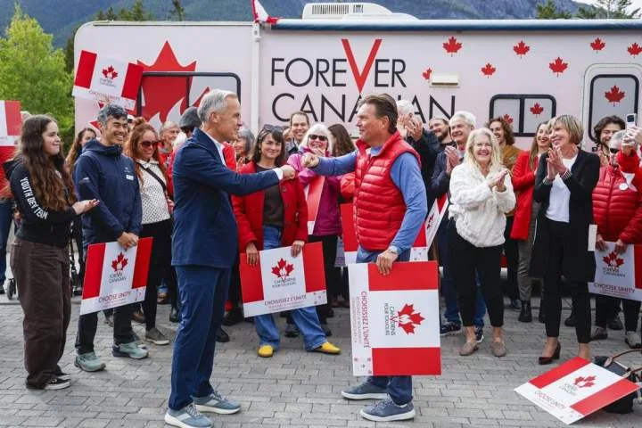Mark Carney meets with ‘Forever Canadian’ campaigners in Banff