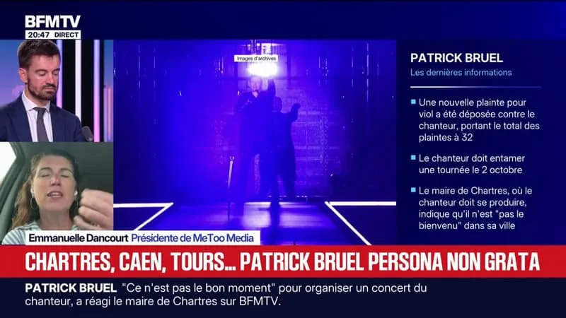 Affaire Patrick Bruel: "La position du maire de Chartres est admirable", affirme la présidente de MeToo Media