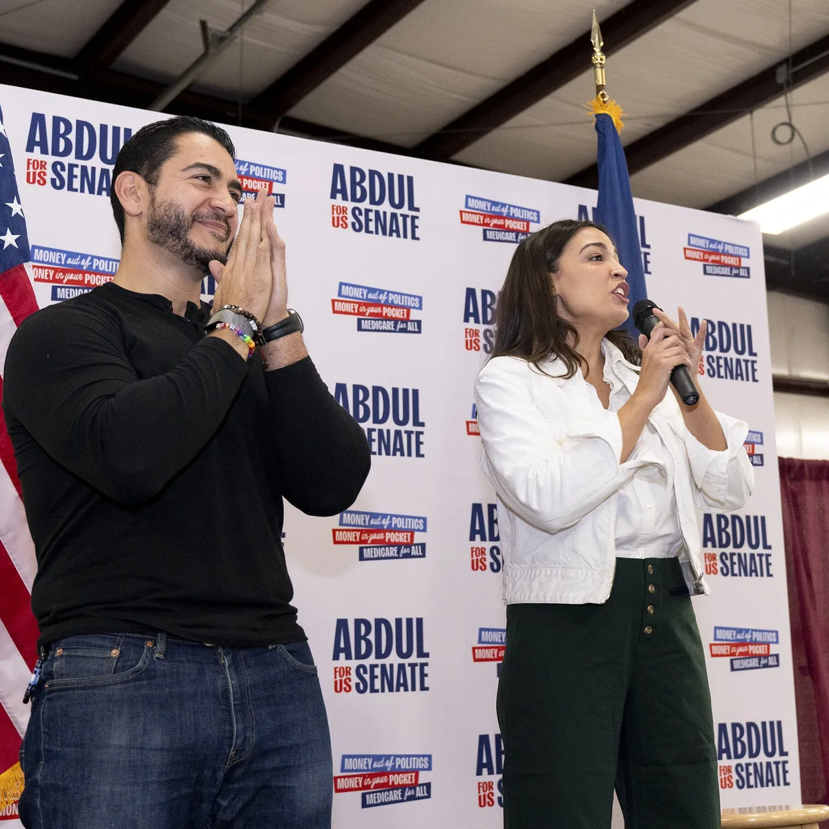 In Michigan Senate Race, Ocasio-Cortez Joins El-Sayed on Trail in Trump Country