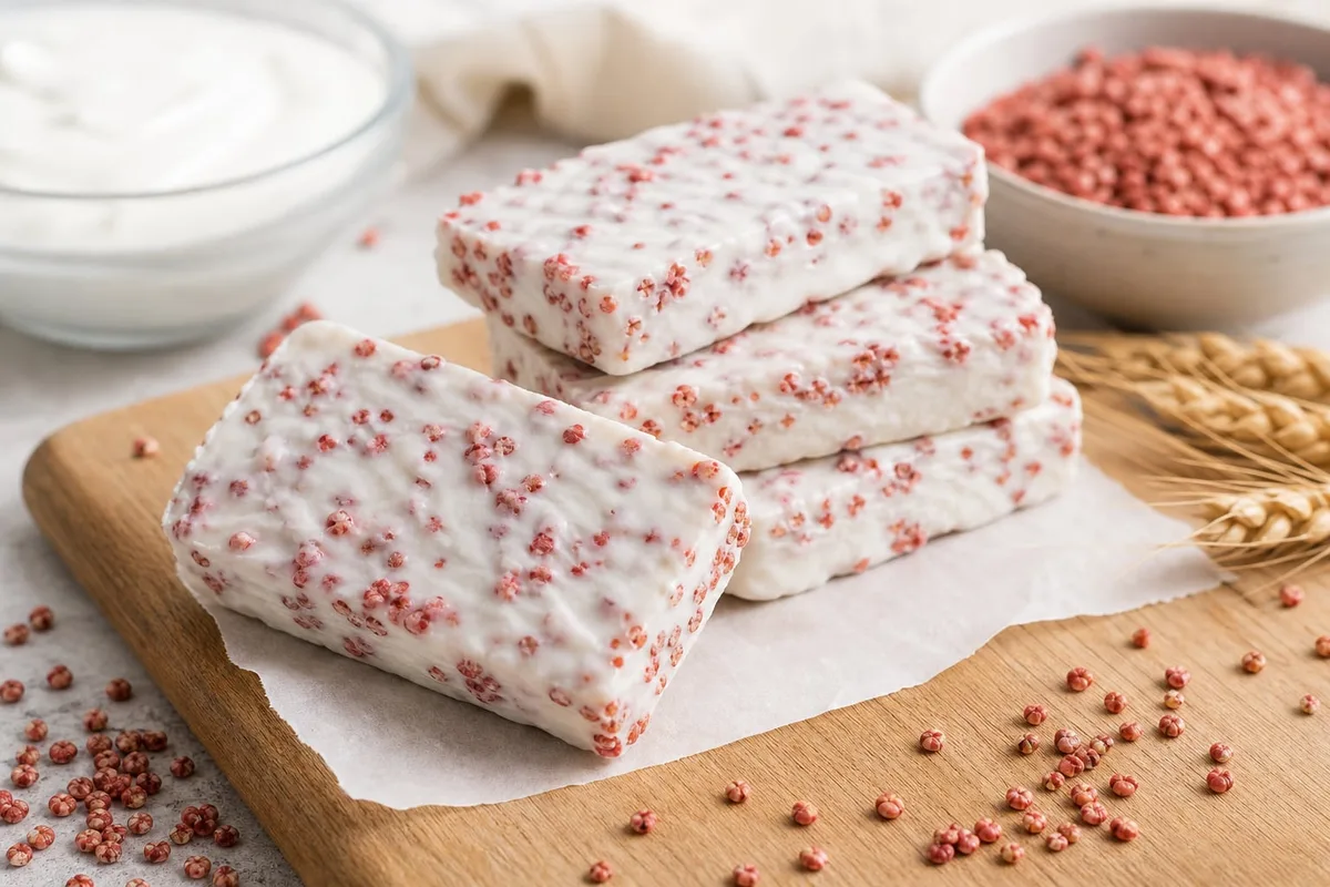 Barras de yogur natural sin azúcar con cereales rojos: una receta fácil para preparar en casa