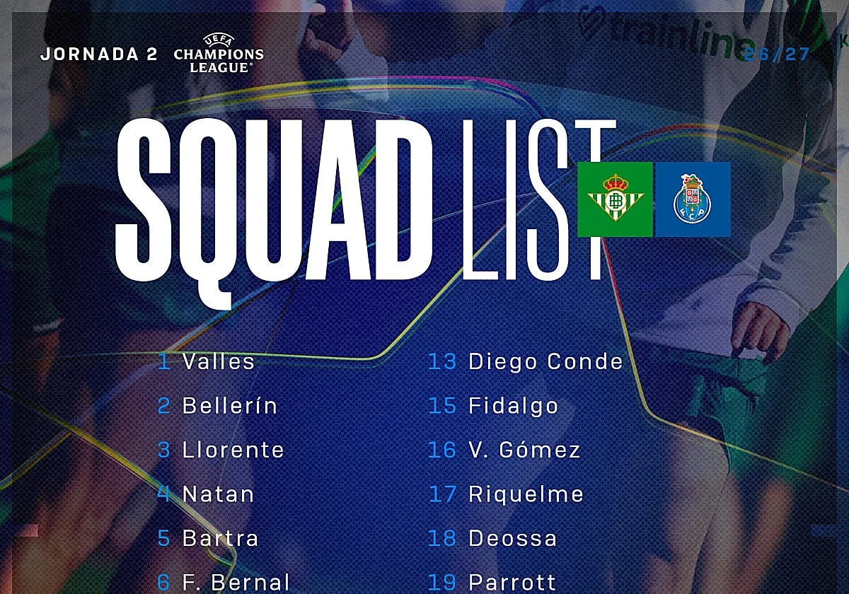 Antony entra en la convocatoria del Betis para el partido ante el Oporto