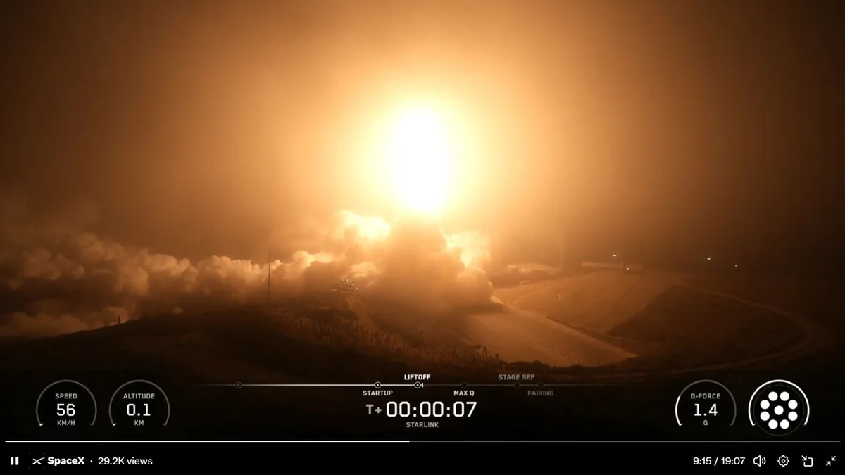 SpaceX sends Starlink satellites to orbit on predawn launch from California