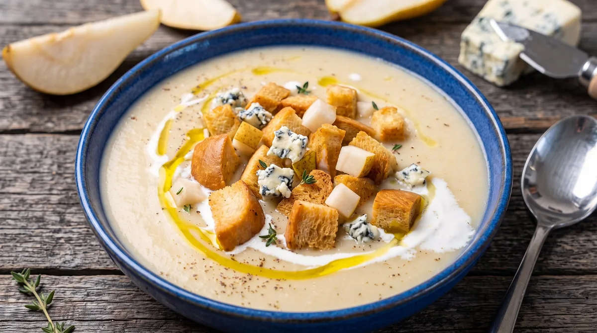 Receta de crema de coliflor, pera y gorgonzola: una receta suave y cremosa que es ideal para comer en otoño
