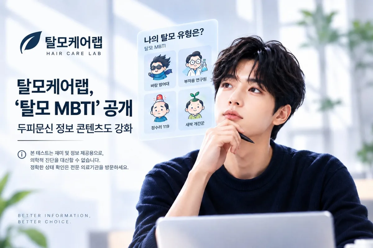 탈모케어랩, 1분 무료 유형 테스트 ‘탈모 MBTI’ 공개