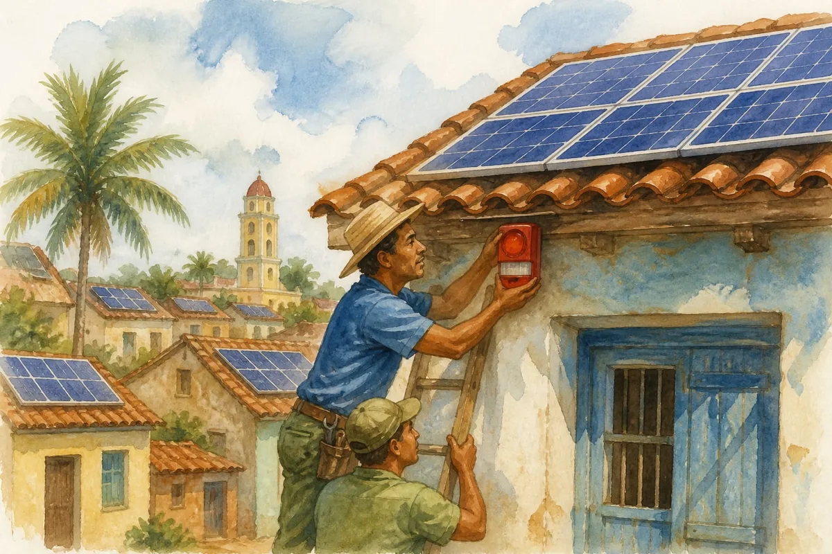 Los apagones en Cuba impulsan la instalación de paneles solares y alarmas domésticas para protegerlos