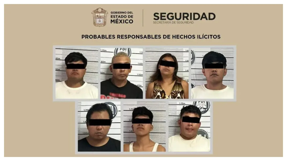 Disparó al aire en centro comercial y lo detienen junto seis más con drogas y armas en Valle de Chalco, Edomex