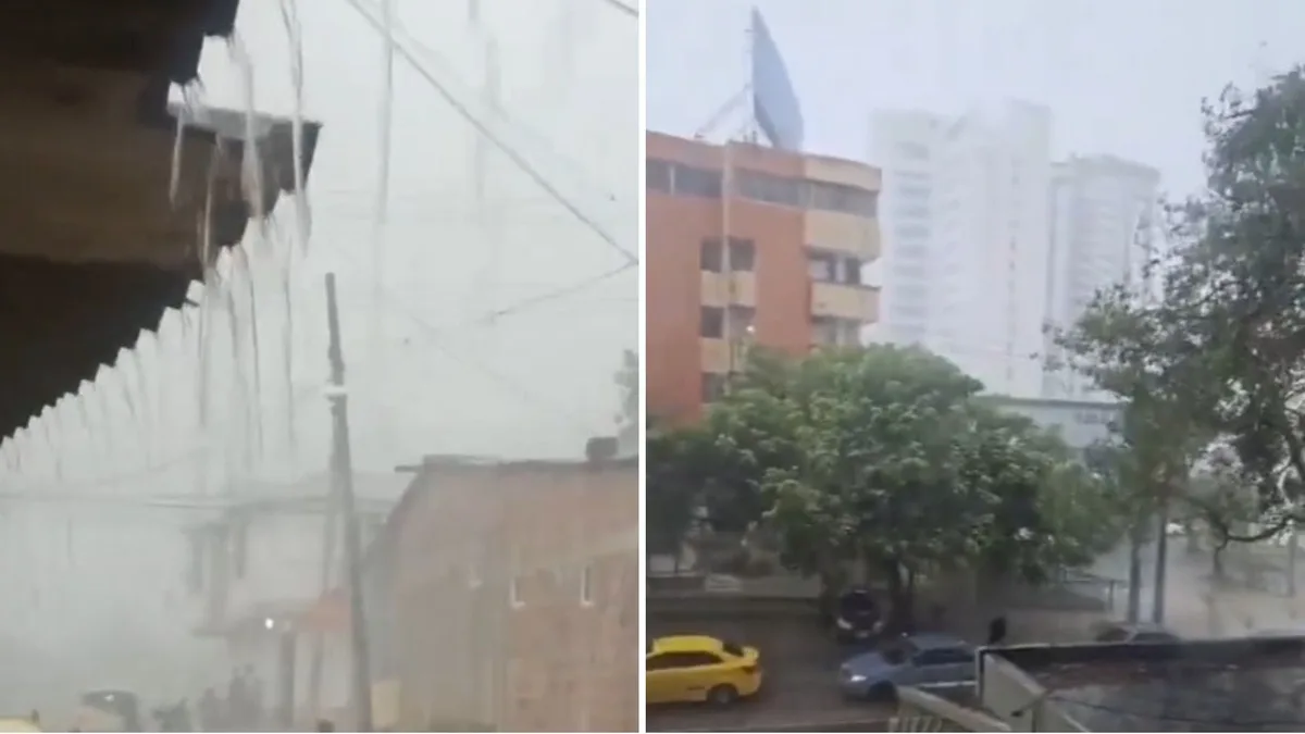 En video quedaron registradas las fuertes tormentas que azotaron al Caribe colombiano: hubo inundaciones y granizo en Barranquilla y Cartagena