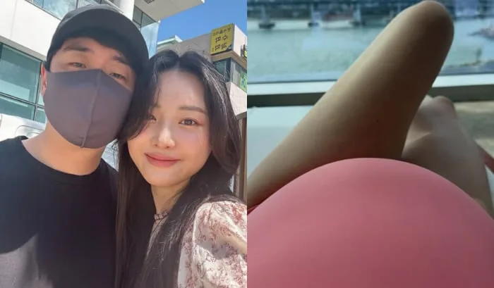 ‘배성재♥’ 김다영, 핑크 풍선처럼 부푼 배…선명한 임신 8개월 만삭 D라인