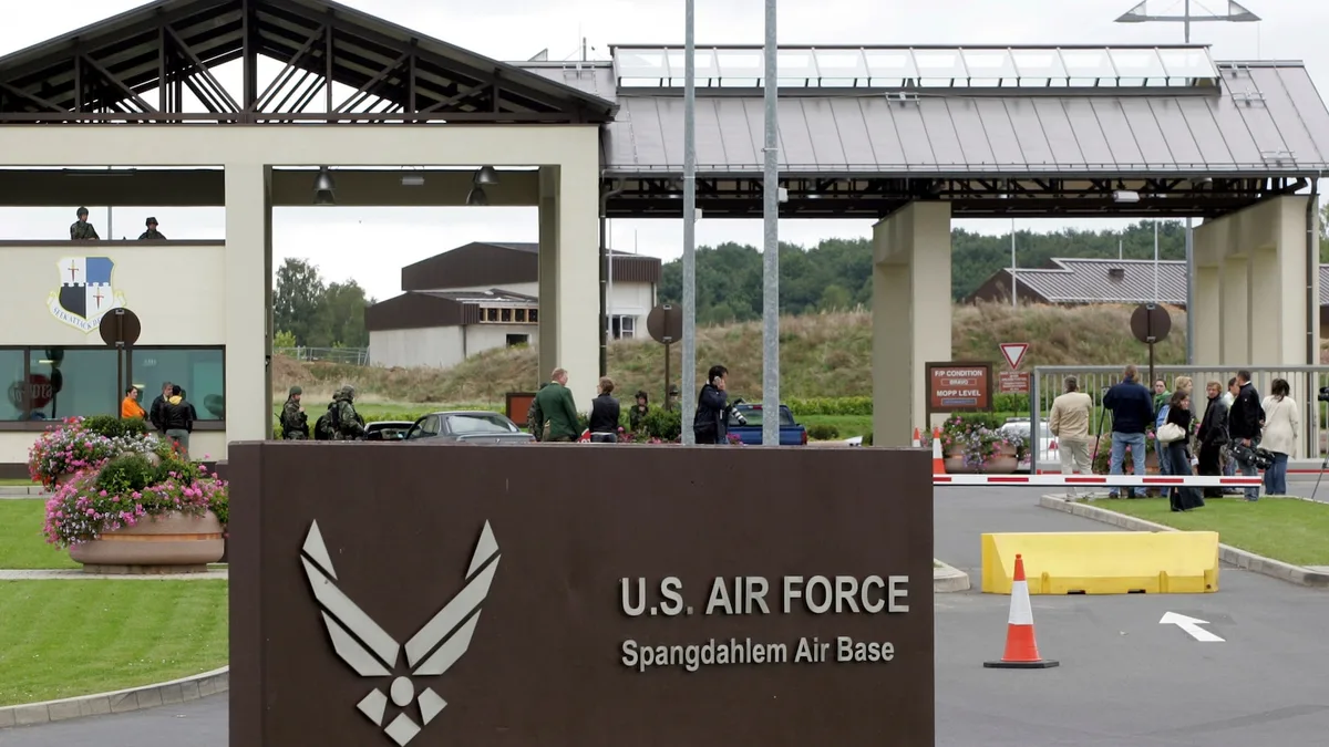 A US military plane crashes near a US air base in Germany, injuring the pilot