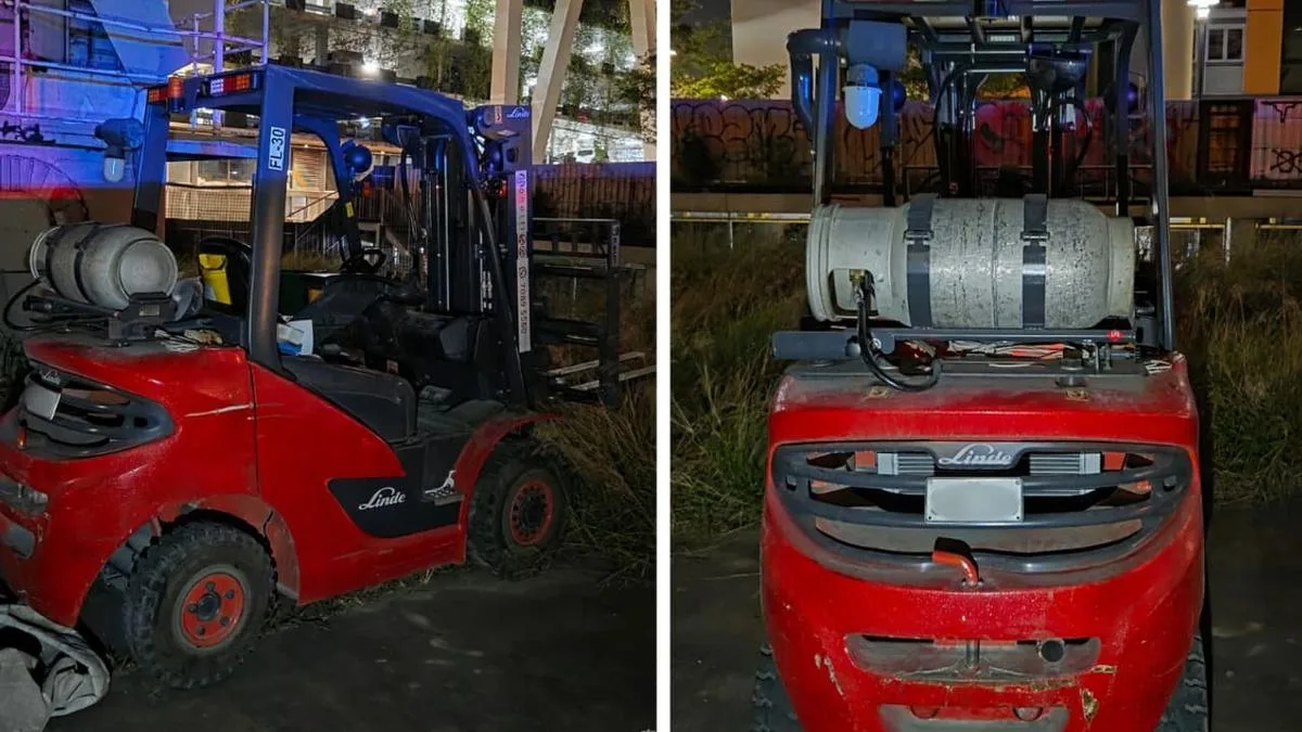 Boy, 12, arrested after allegedly joy-riding in a forklift in Adelaide’s CBD