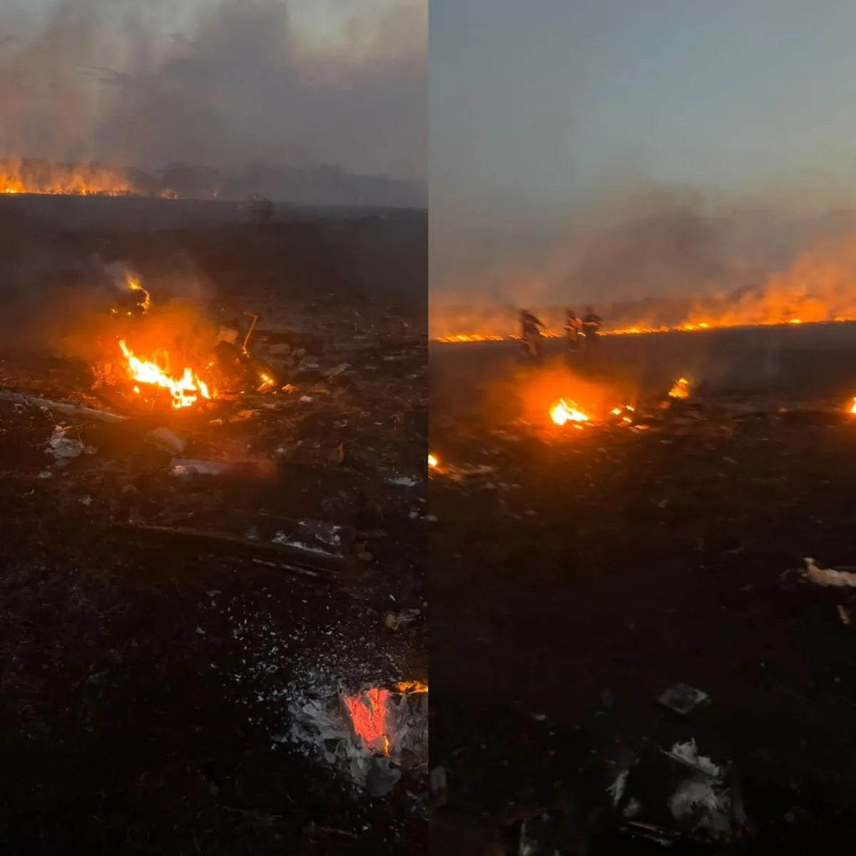 Queda de avião em área rural de Poxoréu (MT) deixa dois mortos e provoca incêndio