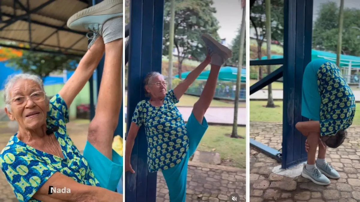 VÍDEO: idosa de 84 anos chama a atenção com flexibilidade em exercícios de academia em Vitória