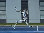 Move aside, Usain Bolt! Watch as a humanoid robot dubbed 'Superman' sets a new world speed record - hitting 28.3mph