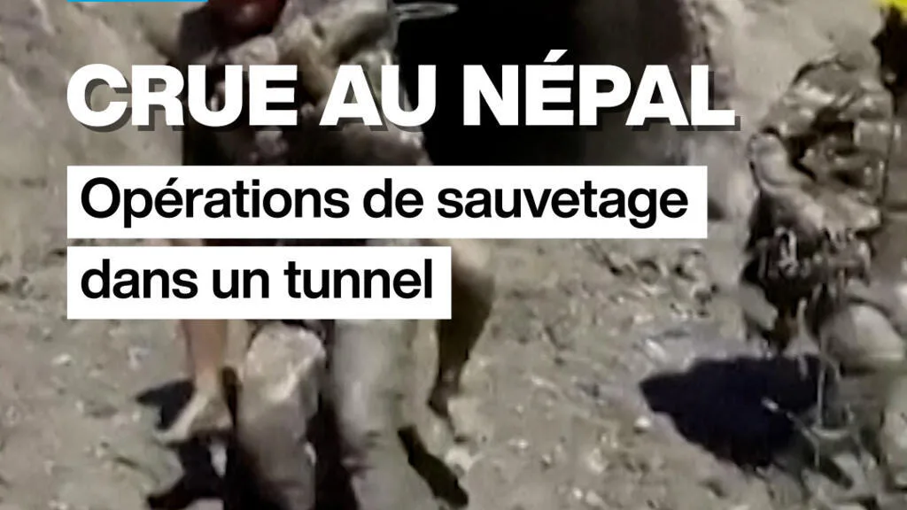Crue au Népal : opérations de sauvetage dans un tunnel