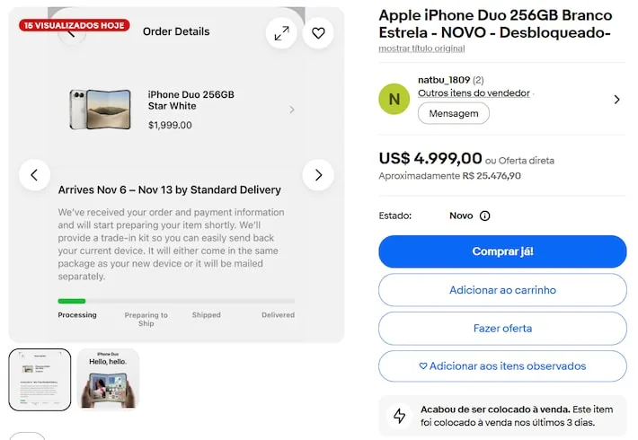 iPhone Duo: ‘cambistas’ revendem dobrável da Apple quase três vezes mais caro