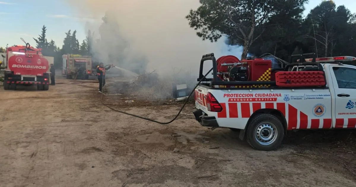 Incendio en un sector del Parque Norte de Neuquén: la columna de humo alertó a los vecinos