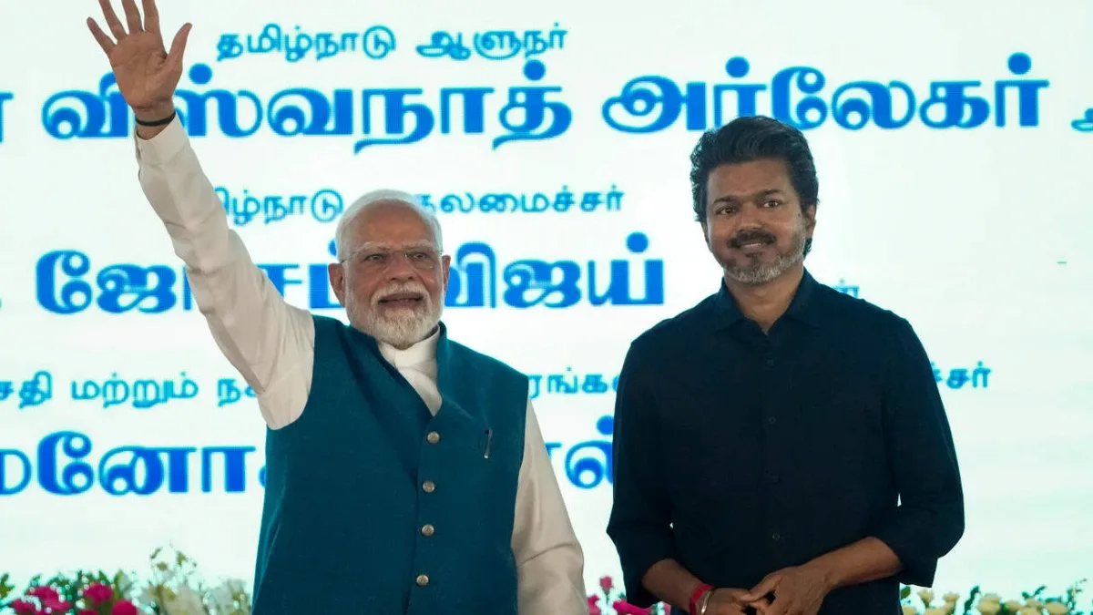 'Next PM Vijay 2029’: Placards trigger brief stir at PM Modi event in Chennai