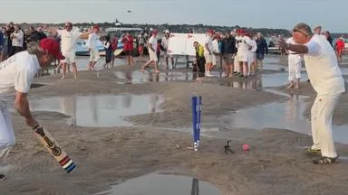 England: Cricket-Turnier auf der Sandbank