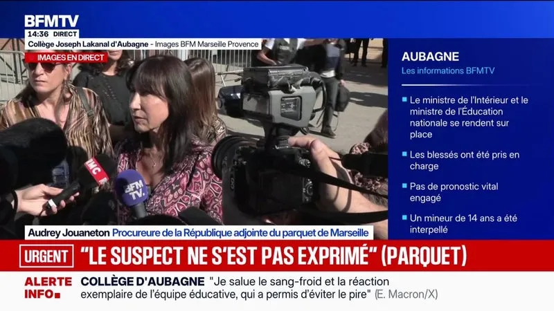 Principal blessé par balle à Aubagne: le collégien "ne se serait pas exprimé" au moment des faits, raconte la procureure de la République adjointe de Marseille