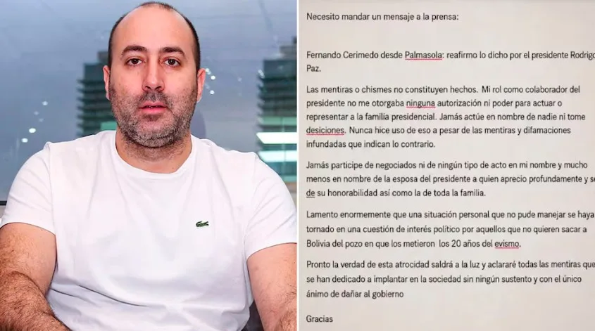 Fernando Cerimedo se defiende desde la cárcel