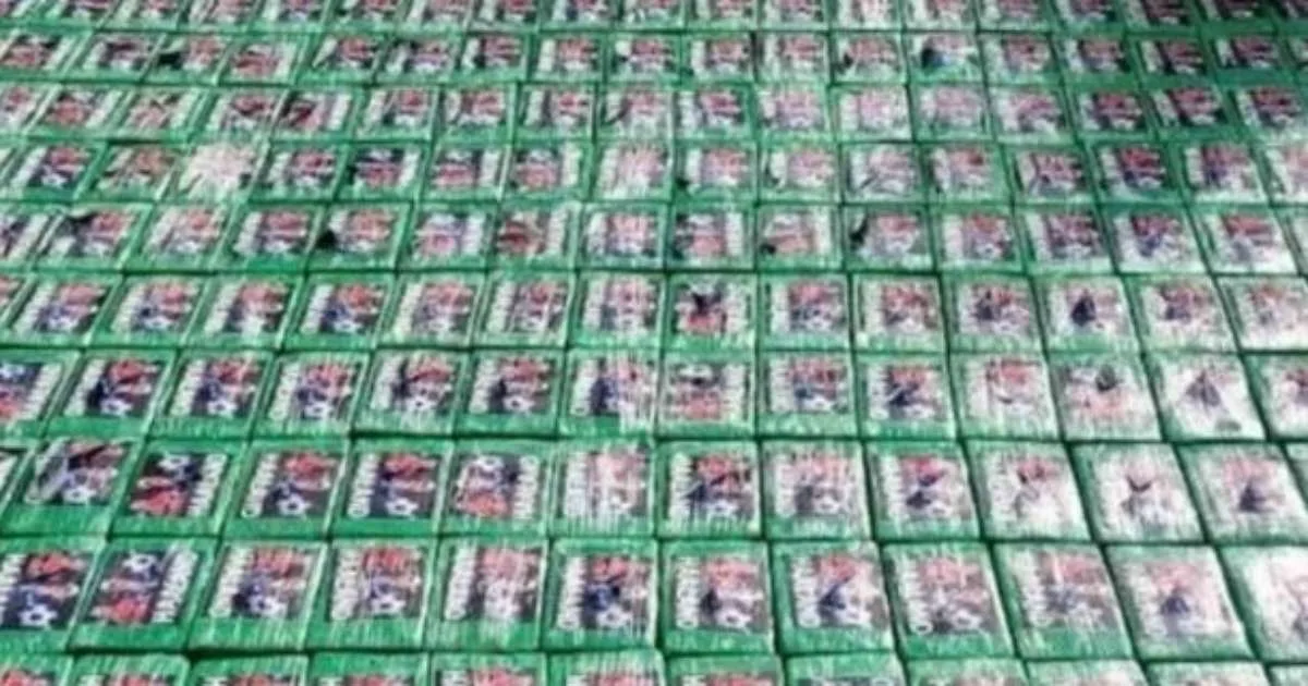 Polícia apreende 469kg de cocaína com rosto de Haaland; entenda