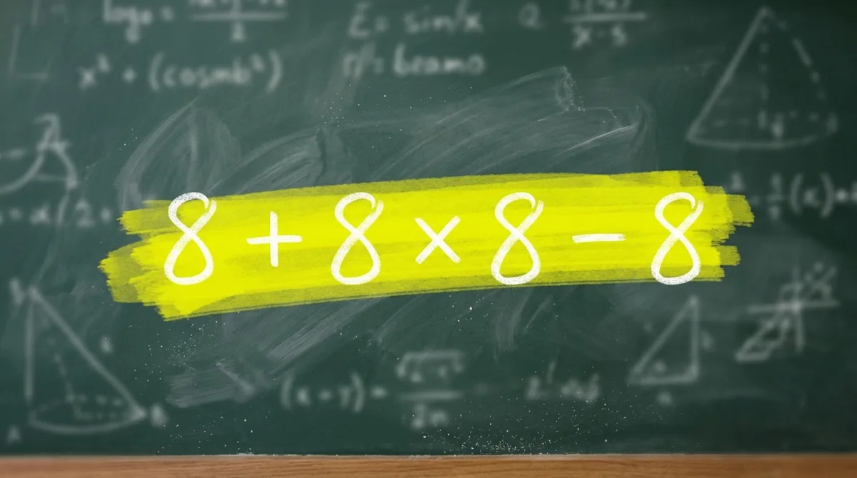 A conta 8 + 8 × 8 − 8 parece fácil, mas esconde uma armadilha que você já esqueceu há muito tempo