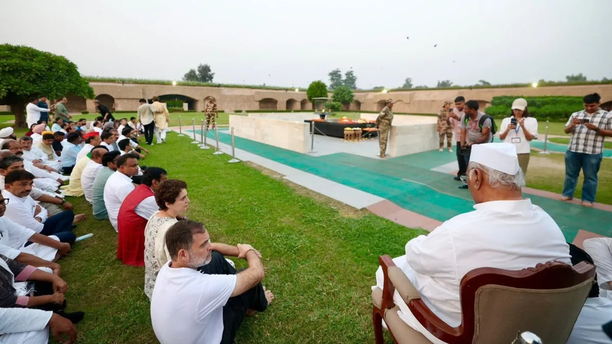 Day after detentions, Rahul Gandhi-led Opposition’s silent protest at Raj Ghat