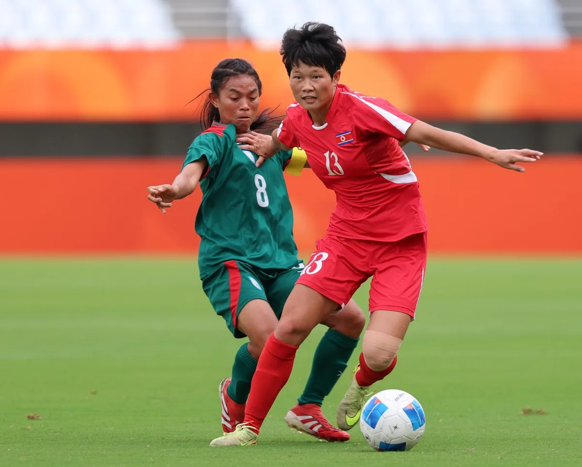 北여자축구, 방글라데시 10-0 대파…첫 경기부터 압도