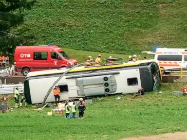 Dutch tour bus overturns in Switzerland, leaving several people dead, police say