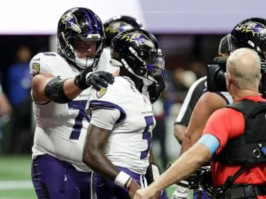 Huntley leads late TD drive to force OT and then scores on 1-yard run as Ravens beat Falcons 30-23