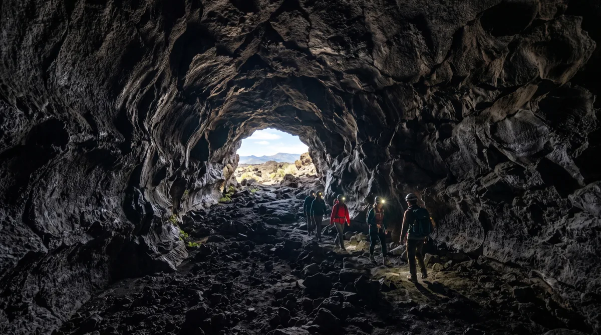 Rios de lava deixaram túneis vazios sob o solo e um deles pode ser atravessado por cerca de 240 metros