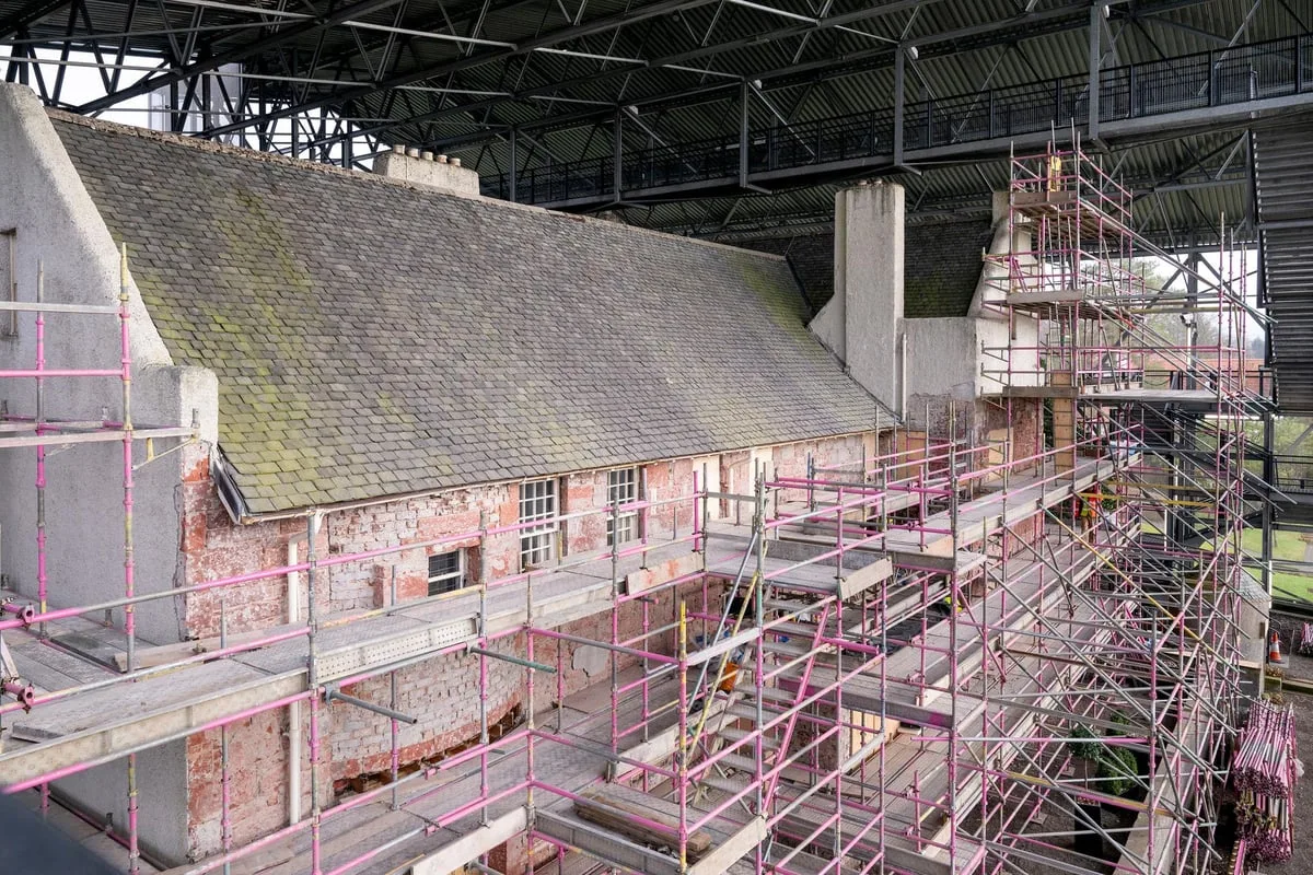 Milestone moment as roughcast removed from Charles Rennie Mackintosh Hill House