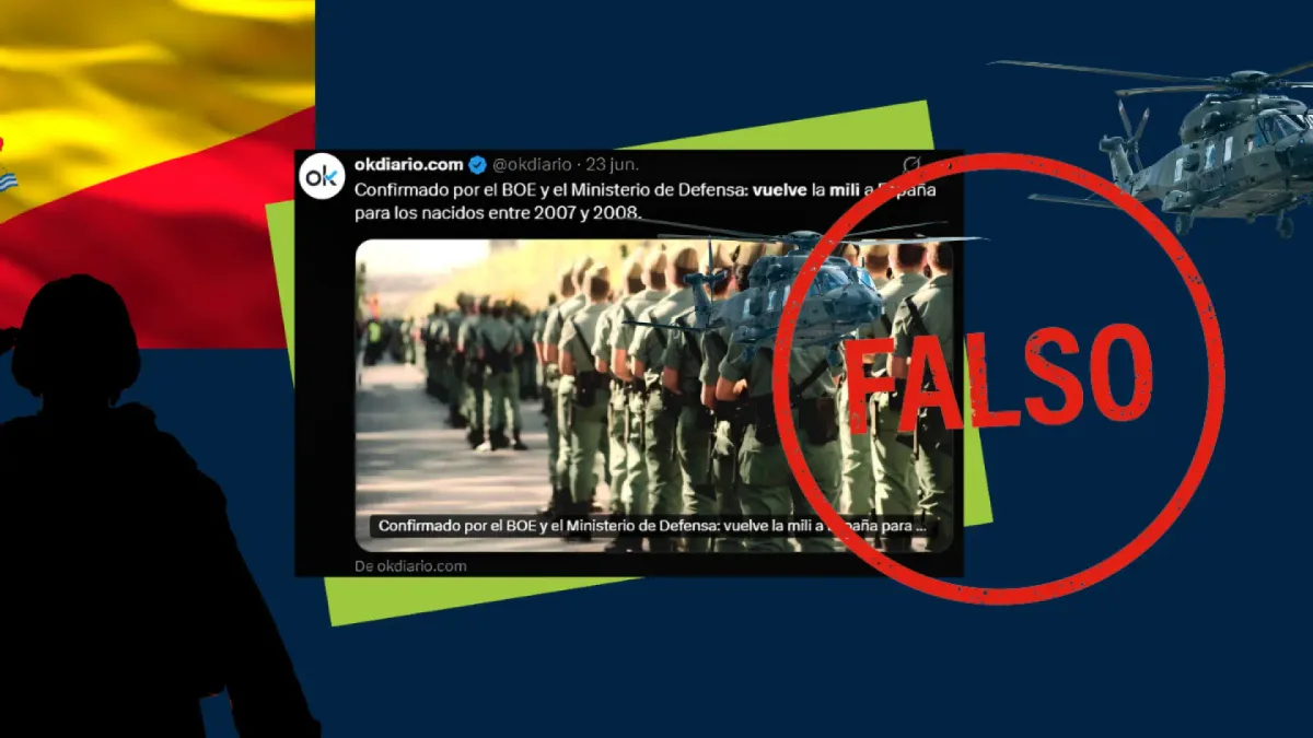 Es falso que vuelva la mili para los nacidos en 2008