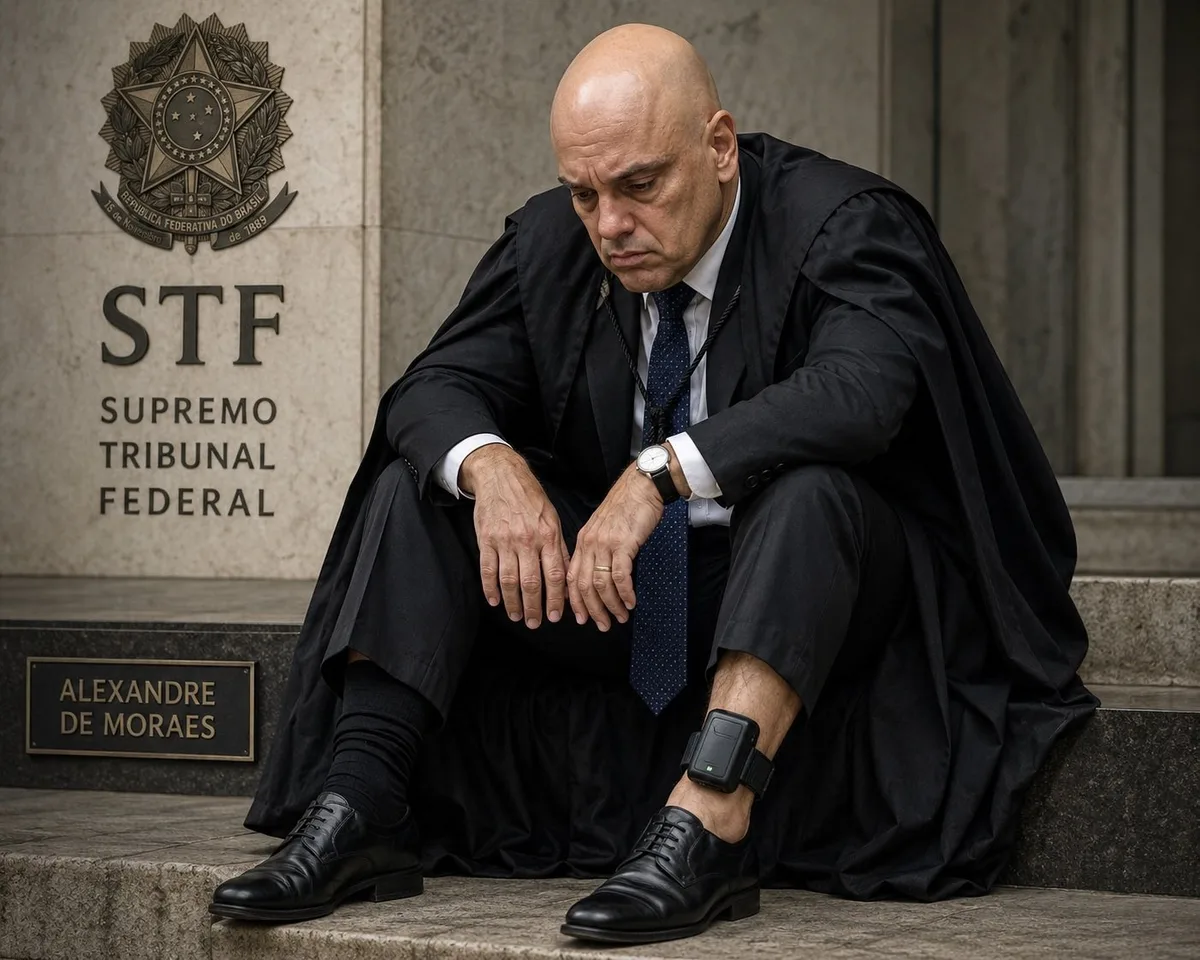Aliado de Trump publica imagem feita por IA de Moraes usando tornozeleira eletrônica