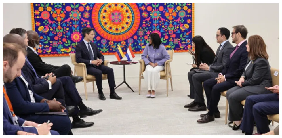 Delcy Rodríguez se reunió con Rob Jetten para evaluar nuevas vías de cooperación energética