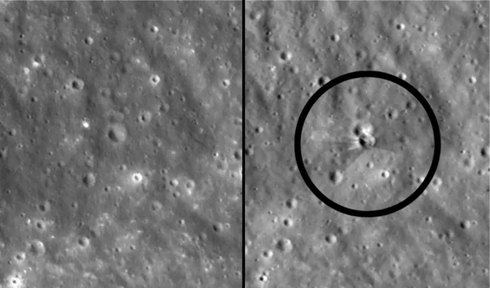 NASA mostra nova cratera na Lua causada por foguete da SpaceX