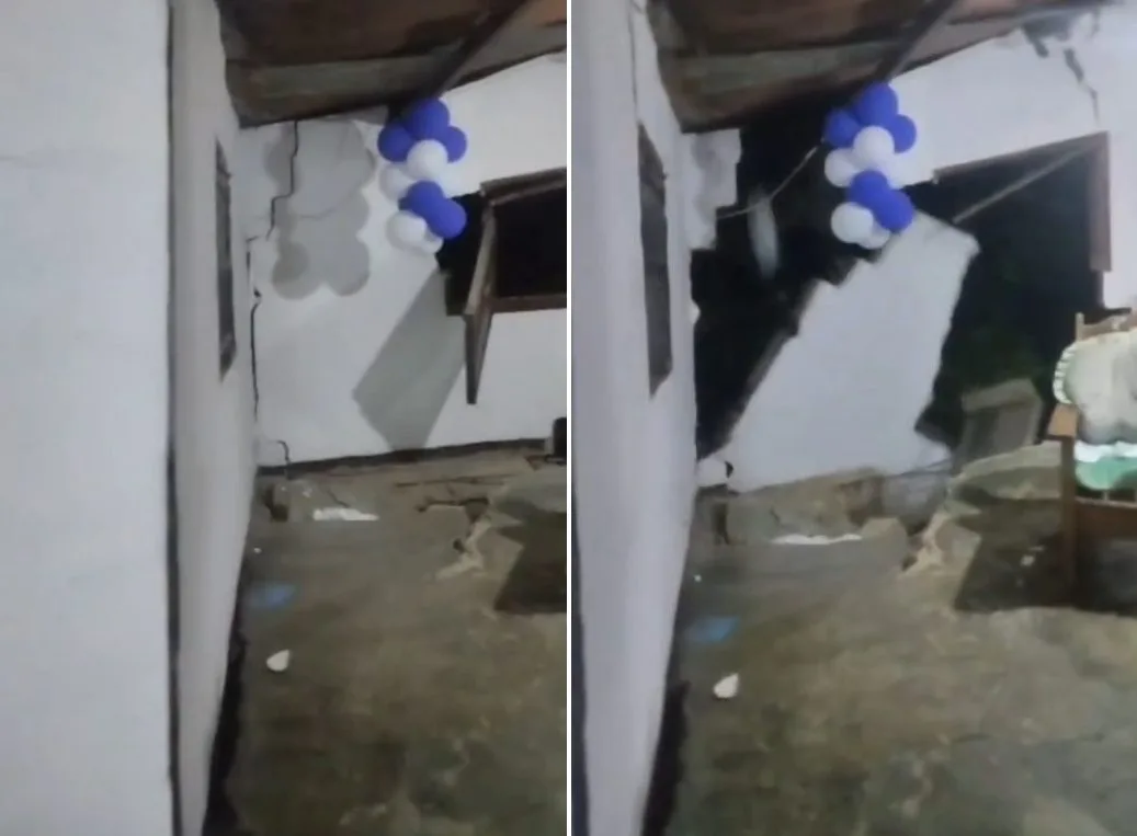 VIDEO: vivienda colapsó ante la mirada de sus dueños durante las torrenciales lluvias en Los Teques