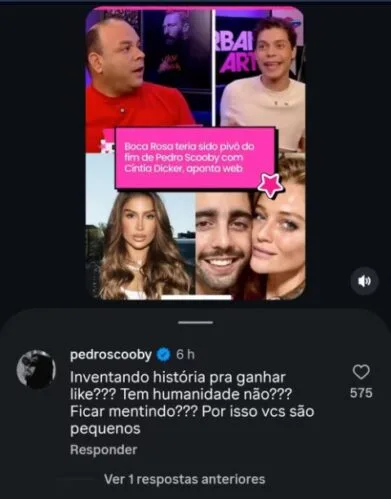 Pedro Scooby reage a rumores de que Bianca Andrade seria pivô do fim do seu casamento Foto: Reprodução/Instagram