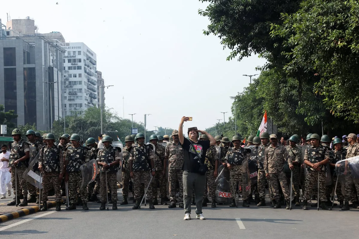 India’s capital Delhi steps up security for ‘cockroach’ movement rally