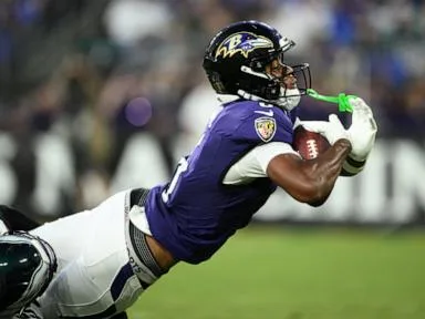Ja'Kobi Lane has TD catch on promising night for Ravens rookie receivers in 24-7 win over Eagles
