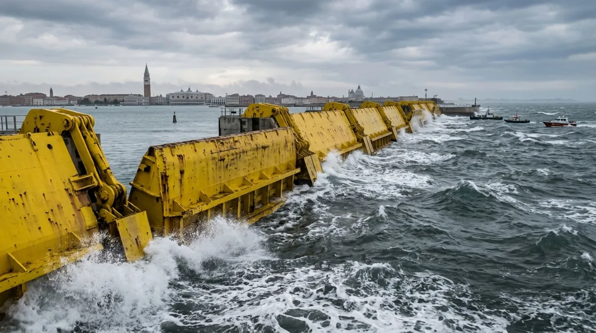 O sistema de comportas gigantes escondido no fundo do mar que se levanta para impedir Veneza de desaparecer sob as marés