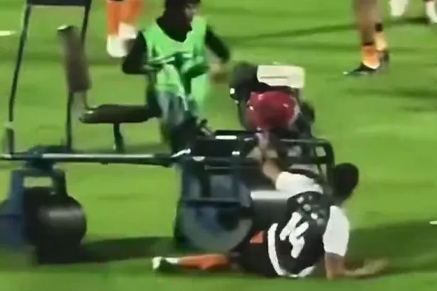 Andros Townsend delivers perfect response after being run over by pitch roller in freak accident